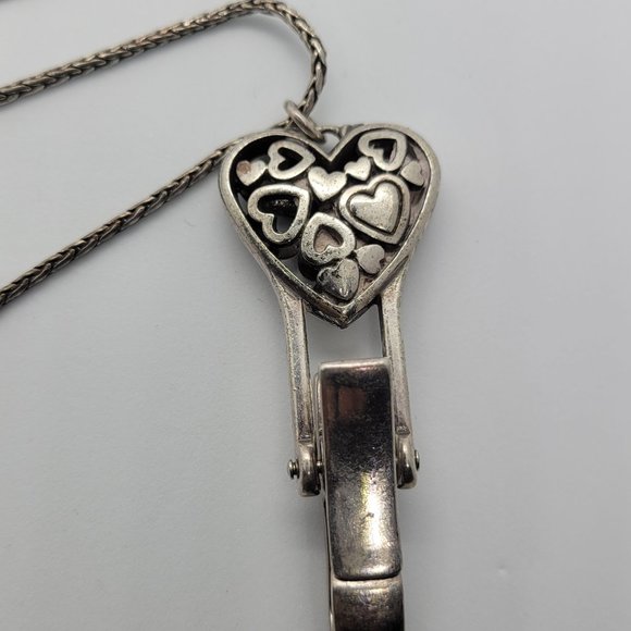 Jewelry - Sliver Tone Brighton Necklace Heart Pendant w/clamp  NK_SIL0001.
